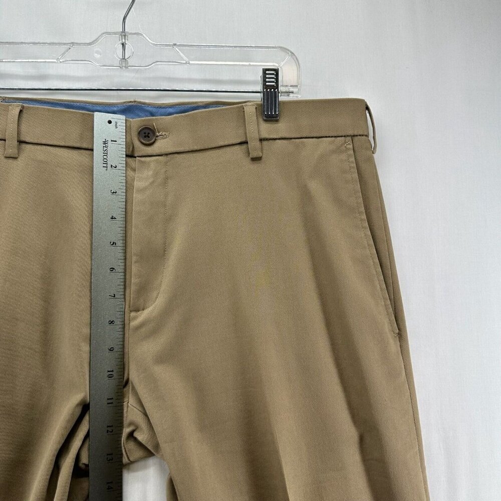 Haggar Pants Mens Sz 38x30 Chino Straight Fit Flat Front Twill Cotton Tan Brown - Picture 8 of 10